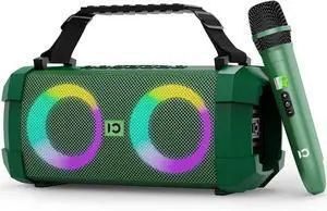 SHIDU 60W Portable Bluetooth Speaker with Wireless Microphone Party Microphone and Speaker Set for Outdoor, Bluetooth Boombox with 5 Lights /3 Sound Effects/UHF Microphone/Deep Bass/TF/U-Disk