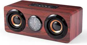 Retro Wooden Bluetooth 5.0 Speaker, Combination Wireless Dual Loudspeakers 3D Surround Sound, [2023 Model] Portable MP3 Multimedia Music Player 10W with Superior Sound (Redwood)