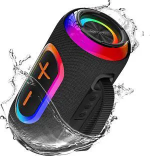 Oraolo Portable Bluetooth Speaker with 24W Loud Stereo Sound, Colorful RGB Lights, TWS Pairing, Bluetooth 5.4, 15H Playtime, Support AUX/TF Card, Wireless Speaker for Outdoor Party Home