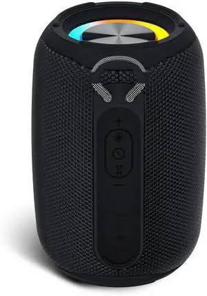Mini Bluetooth Speaker, Outdoor Waterproof with RGB Flashing Lights, Compatible for PC, Laptop, Smartphones (Black)