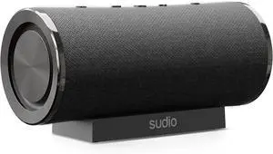 Sudio Femtio Portable Bluetooth Speakers - Wireless, IPX6 Waterproof, Dual Play, with Microphone, 14h Play Time, for Android and iOS (Black)
