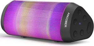 Portable Bluetooth Speaker, HD Stereo Sound, Small Wireless Speakers with Lights, TWS Pairing, IPX4 Waterproof, BT5.3 with AUX Port, for Camping Outdoor Party, Ideal Electronics Gifts