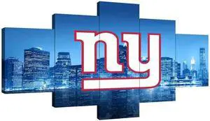 New York Sports Giants Wall Art Poster Canvas Print Mural American Football Gift Wall Decoration for Bedroom or Office (Wooden frame-60x100cm)