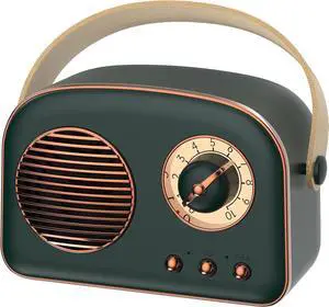 Oraolo Retro Bluetooth Speaker, Portable Bluetooth Speakers, Mini Vintage Speaker, Wireless Speakers Supports TWS Pairing/U-Disk/TF Card/AUX for Home, Travel, Outdoor (Green)