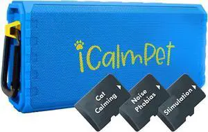 Cat Lovers Deluxe | iCalmPet Ruff 'n Ready Portable Speaker with 5-hrs Cat Calming Music | 3 MicroSDs