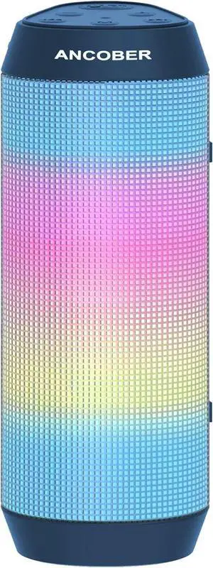 Portable Bluetooth Speaker with Lights, Loud HD Sound, Wireless V5.3, IPX4 Waterproof, TWS Pairing, for Outdoor Home Party, Birthday