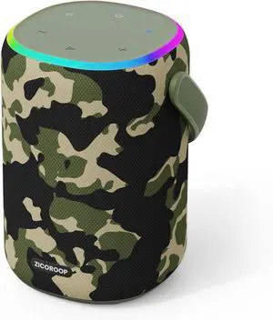 Bluetooth Speaker, 50W Loud Portable Wireless Speakers with Stereo Sound, IPX7 Waterproof, Bluetooth 5.3, TWS, 15H Playtime with Lights for Outdoor Beach Camping, Gifts(Camouflage)