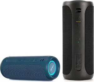 Wireless Waterproof Bluetooth Speaker - Portable Speaker Loud with Built-in Subwoofer and Tweeter, Extra Bass, Stereo Sound, IP67, Colorful Lights for Party, Outdoor, Camping