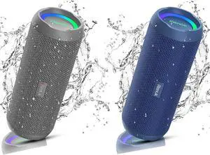 RIENOK 2 Pack Portable Bluetooth Speaker 30W Dual Pairing True Wireless Stereo HD Sound IPX7 Waterproof Outdoor Sport Shower Wireless Speaker Bluetooth 5.3 for Home Party