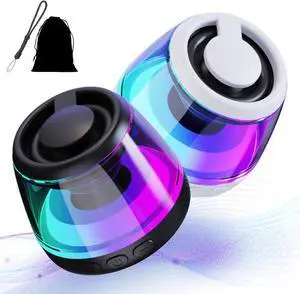 MagVibe Speaker - MagVibe SoundPillar, Mini Magnetic Bluetooth Speaker, Portable Bluetooth Speaker with RGB Light, Ipx7 Waterproof Wireless Hi-Fi Sound for Camping, Party, Desk Decor (2PCS-AB)