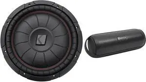 Audiosavings Bundle: Kicker 43CVT124 COMPVT 800w 12" 4-Ohm SVC Shallow Slim Car Subwoofer Sub CVT12-4 Bundle with Rockville RPB25 40w Portable Bluetooth Speaker w/USB+Aux+Wireless Link (2 Items)