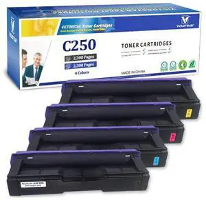 Ennovor SP C250 Toner Cartridge Replacement for Ricoh Aficio SP C250DN C250SF C260DNW C260SFNW C261SFN C261SFNw C261DNw Printer High Capacity Toner (B/C/M/Y, 4-Pack)