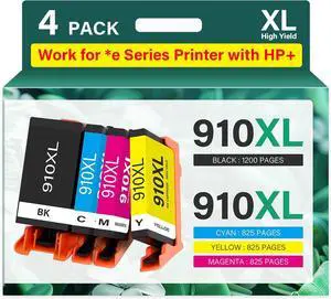 910XL 910 8015e Ink Cartridges Combo Pack: Replacement for HP 8025e 910 XL 910XL Black and Color 910XL/910 Multipack for OfficeJet Pro 8015e 8025e 8028e 8020 8035e 8034e 8020e 8025 8010 8028 Printer