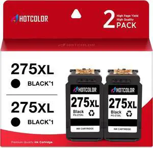 HOTCOLOR tr4720 Ink cartridges for Canon 275XL Black Ink Cartridge Replacement for 275xl Ink Cartridge for Canon 275 276 XL Ink cartridges for Canon TR4720 TS3522 TR4700 TS3500 TR4722 TS3720(2 Black)