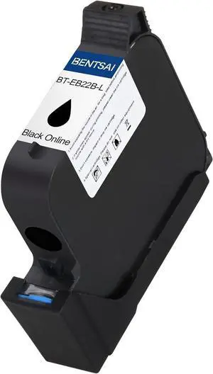 BENTSAI Original EB22B EB22BL Black Solvent Quick Dry Ink Cartridge 1 Inch Printhead for Use Handheld Inkjet Printer B35 B85 to Print on Plastic Metal Wood Aluminum Glass and More