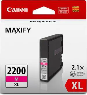 Canon Genuine Canon PGI-2200 XL HIGH Yield Pigment Ink Cartridge, Magenta
