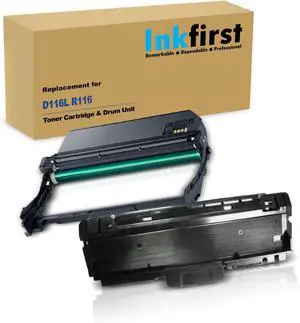 2PK-1 Inkfirst Toner Cartridge + 1 Drum Unit Compatible with Samsung D116L R116 (1 Toner + 1 Drum) Xpress M2675 M2675F M2675FN M2676 M2825DW M2825ND M2826 M2875 M2875FD