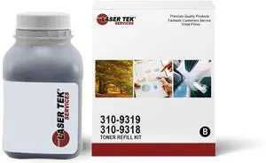 Laser Tek Services Compatible Toner Refill Kit Replacement for Dell 1125 310-9319 310-9318 High Yield Works with Dell 1125 MFP, XP092 XP407 Printers (Black, 1 Pack) - 2,000 Pages