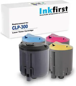 1 Set of 4 Inkfirst Compatible Toner Cartridges CLP-300 CLP300 Replacement for Samsung CLP-300 CLP-300N CLX-2160N CLX-3160N CLP-K300B CLP-C300B CLP-M300B CLP-Y300B CLP-300 Black Cyan Magenta Yellow