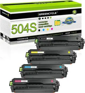 greencycle Compatible Toner Cartridge Replacement for Samsung CLT-504S CLT504S CLT-K504S Xpress C1810W C1860FW SL-C1810W SL-C1860FW CLX-4195FW CLP-415NW Printer (Black,Cyan,Yellow,Magenta,4-Pack)