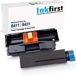2PK Inkfirst- 1 Compatible Toner Cartridge + 1 Compatible Drum Unit Replacement for Okidata B411 B431 44574701 44574301 MB461 MFP MB471 MFP MB471w MFP B411d B411dn B431d B431dn (1 Toner + 1 Drum) 2PK Inkfirst- 1 Compatible Toner Cartridge + 1 Compatible Drum Unit Replacement for Okidata B411 B431 44574701 44574301 MB461 MFP MB471 MFP MB471w MFP B411d B411dn B431d B431dn (1 Toner + 1 Drum)