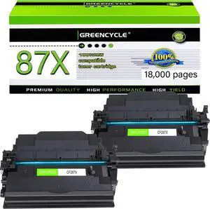 greencycle High Yield Compatible Toner Cartridge Replacement for HP 87X CF287X 87A CF287A for HP Laserjet Enterprise M506 M506dn M506n M506x Pro M501 M501dn M527 M527dn Printers (Black, 2 Pack)