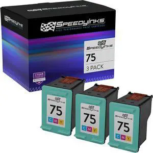 Speedy Inks Remanufactured Ink Cartridge Replacement for HP 75 (Tri-Color, 3-Pack)