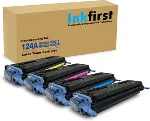 1 Set of 4 Inkfirst Remanufactured Toner Cartridges Replacement for HP Q6000A Q6001A Q6002A Q6003A 124A Color LaserJet 1600 2600 2600DTN 2600N 2600DN CM1015 CM1017 MFP 1 Set of 4 Inkfirst Remanufactured Toner Cartridges Replacement for HP Q6000A Q6001A Q6002A Q6003A 124A Color LaserJet 1600 2600 2600DTN 2600N 2600DN CM1015 CM1017 MFP
