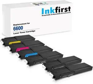 6 Inkfirst® Toner Cartridges 6600 BK C M Y Compatible Remanufactured for Xerox 6600 Black, Cyan, Magenta, Yellow (1 Set + 2 Black) WorkCentre 6605 6605dn 6605n Phaser 6600 6600dn 6600n 6600ydn 6 Inkfirst® Toner Cartridges 6600 BK C M Y Compatible Remanufactured for Xerox 6600 Black, Cyan, Magenta, Yellow (1 Set + 2 Black) WorkCentre 6605 6605dn 6605n Phaser 6600 6600dn 6600n 6600ydn