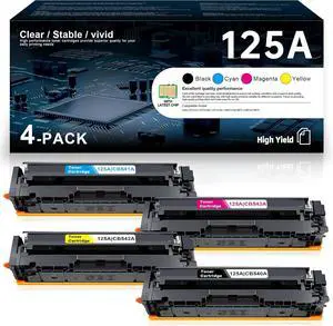 125A Toner Cartridges 4 Pack High Yield Replacement for HP 125A Toner CB540A CB541A CB542A CB543A Color CP1215 CP1518ni CP1515n CM1312nfi MFP CM1312 MFP Printer Ink (Black, Cyan, Magenta, Yellow) 125A Toner Cartridges 4 Pack High Yield Replacement for HP 125A Toner CB540A CB541A CB542A CB543A Color CP1215 CP1518ni CP1515n CM1312nfi MFP CM1312 MFP Printer Ink (Black, Cyan, Magenta, Yellow)