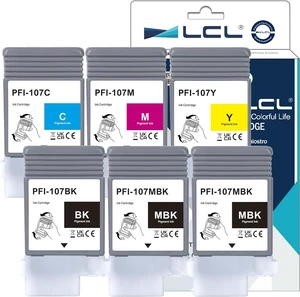 LCL PFI-107 PFI107 130-ml Ink Cartridge Replacement for Canon PFI-107MBK PFI-107BK PFI-107C PFI-107M PFI-107Y for Canon ImagePROGRAF iPF670 iPF680 iPF685 iPF770 iPF780 iPF785 (2MBK K C M Y,6-Pack) LCL PFI-107 PFI107 130-ml Ink Cartridge Replacement for Canon PFI-107MBK PFI-107BK PFI-107C PFI-107M PFI-107Y for Canon ImagePROGRAF iPF670 iPF680 iPF685 iPF770 iPF780 iPF785 (2MBK K C M Y,6-Pack)