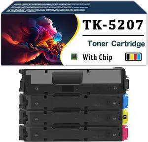 TK-5207K TK-5207C TK-5207M TK-5207Y Toner Cartridges Compatible for Kyocera TASKalfa 356ci 358ci Printers Combo Pack