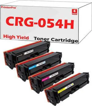 PrinterPro Compatible Replacement for Canon 054 High Yield Toner Cartridge 054H - LBP620C LBP621Cw LBP622Cdw LBP623Cw MF640C MF641Cw MF642Cdw MF643Cdw MF644Cdw MF645Cx Printers (1 Set (B/C/M/Y))