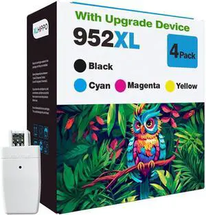 952XL Ink Cartridges Replacement for HP 952 952XL Ink Cartridges Combo Pack Works on Officejet Pro 8710 7740 8720 8702 8210 7720 8715 8730 8740 8216 8725 (4 Pack 952 XL + Upgrade Device)