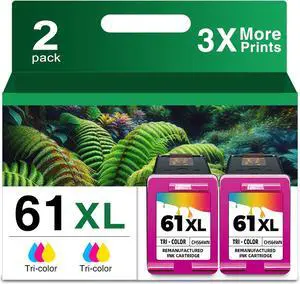 Ubinki 61XL Ink Cartridge Color Replacement for Ink 61 XL for Envy 4500 5530 4502 4501 5535 5534 DeskJet 2540 1000 1055 1010 1510 3050 3510 OfficeJet 4630 4635 Printer Tricolor 2-Pack Ubinki 61XL Ink Cartridge Color Replacement for Ink 61 XL for Envy 4500 5530 4502 4501 5535 5534 DeskJet 2540 1000 1055 1010 1510 3050 3510 OfficeJet 4630 4635 Printer Tricolor 2-Pack