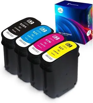 Compatible 10 82 Ink Cartridge for HP10 Black HP82 Cyan Magenta Yellow C4844A C4911A C4912A C4913A Replacement for Designjet 500 500ps 800 800ps 815 MFP 820 MFP Printer (4 Pack) Compatible 10 82 Ink Cartridge for HP10 Black HP82 Cyan Magenta Yellow C4844A C4911A C4912A C4913A Replacement for Designjet 500 500ps 800 800ps 815 MFP 820 MFP Printer (4 Pack)