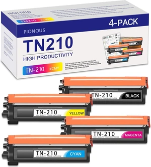 TN-210 TN210 Toner Cartridge High Yield 4 Pack Replacement for Brother TN 210 HL-3040CN HL-3045CN MFC-9120CN MFC-9325CW MFC-9125CN MFC-9320CW PrinterTN210BK TN210C TN210M TN210Y TN-210 TN210 Toner Cartridge High Yield 4 Pack Replacement for Brother TN 210 HL-3040CN HL-3045CN MFC-9120CN MFC-9325CW MFC-9125CN MFC-9320CW PrinterTN210BK TN210C TN210M TN210Y
