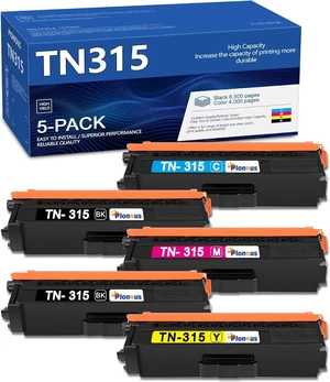 TN310 TN315 TN-310 TN-315 Toner Cartridge 5 Pack Replacement for Brother TN310 TN 315 HL-4150CDN HL-4570CDW HL-4570CDWT MFC-9640CDN MFC-9970CDW Printer (2Black Cyan Yellow Magenta) TN310 TN315 TN-310 TN-315 Toner Cartridge 5 Pack Replacement for Brother TN310 TN 315 HL-4150CDN HL-4570CDW HL-4570CDWT MFC-9640CDN MFC-9970CDW Printer (2Black Cyan Yellow Magenta)