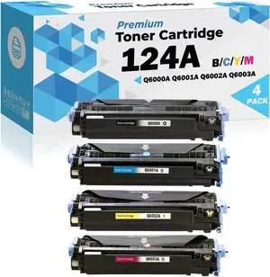 1 Set Ultra Toner® Compatible Replacement for HP 124A Toner cartridges Q6000A Q6001A Q6002A Q6003A BK/M/Y/C Color 1600 2600 2600n 2605dn 2605dtn CM1015 MFP CM1017 MFP Printer