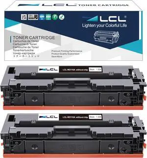 Without Chip LCL Compatible for HP 206A 206X W2110A W2110X (2-Pack, Black) Toner Cartridge for HP Color Laserjet PRO MFP M255 M255DW M255NW M282N 282NW M283 283FW M283FDW M283cdw MFP M283fdn