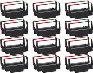 Printer Ribbon Cartridge Pack of 24 Black/Red for Ribbon Cartridge TM-U220 M188B ERC30 ERC34 ERC38 NK506 Printer