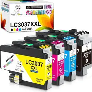 MS DEER LC3037 BK/C/M/Y Ink Cartridges Compatible Replacement for Brother LC3037XXL LC3039XXL LC 3037 XXL High Yield Work for MFC-J6945DW MFC-J6545DW MFC-J5845DW MFC-J5945DW Printer 4-Pack
