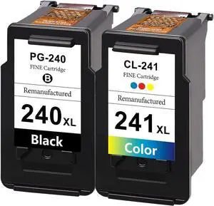 SANSECAI PG 240XL CL 241XL Remanufactured Ink Cartridge for Canon Pixma 240 XL 241 XL High Yield Ink Cartridge MG2120 MG2220 Inkjet Printer MX372 MX392