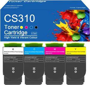 CS310 Toner Cartridge Compatible for Lexmark 70C1HK0 70C1HC0 70C1HM0 70C1HY0 Toner Cartridges Work for Lexmark CS310 CS410 CS510 CS310dn CS310n CS410n CS410dn Printer