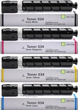 CRG-034 CRG034 Toner Compatible for Canon 034 Toner 9451B001 9452B001 9453B001 9454B001 for imageCLASS MF810Cdn MF820Cdn imageRUNNER C1225 C1225iF Printer 4 Pack