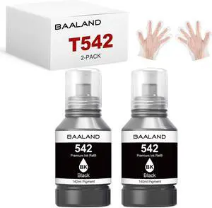 542 Black Ink Refill Bottles Replacement for Epson T542 542 Black Ink for Epson Ecotank ET-5800 ET-5850 ET-5880 ET-16600 ET-16650 ET-5150, ET-5170 ET-5180 ST-C8000 (140ml Ultra High Yield, 2-Pack)
