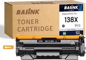 138X Toner Cartridge (with CHIP) Black Replacement for HP 138X W1380X 138A W1380A Compatible for HP LaserJet Pro 3001dw 3001fdw MFP 3101fdw Printer (1 Black, with Chip) High-Yield 138X Toner Cartridge (with CHIP) Black Replacement for HP 138X W1380X 138A W1380A Compatible for HP LaserJet Pro 3001dw 3001fdw MFP 3101fdw Printer (1 Black, with Chip) High-Yield
