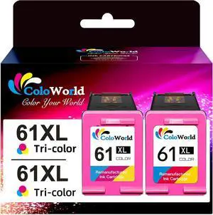 ColoWorld Remanufactured Ink Cartridges Replacement for HP 61XL 61 XL for Envy 4500 4502 5534 5535 DeskJet 2512 3510 2542 2540 2544 3000 3050a 3052a 1055 2548 OfficeJet 4630 4632 Printer (2 Color) ColoWorld Remanufactured Ink Cartridges Replacement for HP 61XL 61 XL for Envy 4500 4502 5534 5535 DeskJet 2512 3510 2542 2540 2544 3000 3050a 3052a 1055 2548 OfficeJet 4630 4632 Printer (2 Color)