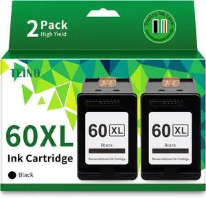 TEINO 60XL 60 Black Ink Cartridge Remanufactured Ink Cartridge Replacement for HP Ink 60 60XL for HP PhotoSmart C4680 C4780 C4795 C4640 D110 DeskJet F4480 F4440 F2430 F4280 Envy 100 110 120 (2 Black) TEINO 60XL 60 Black Ink Cartridge Remanufactured Ink Cartridge Replacement for HP Ink 60 60XL for HP PhotoSmart C4680 C4780 C4795 C4640 D110 DeskJet F4480 F4440 F2430 F4280 Envy 100 110 120 (2 Black)