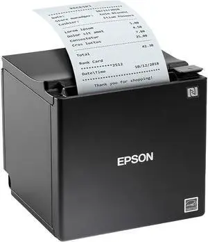 Epson TM-M30II POS Thermal Receipt Printer, Black - USB and Ethernet Connectivity - 250 mm/Second Print Speed, 203 dpi, Auto-Cutter, Monochrome, DAODYANG Printer_Cable